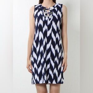Michael Kors Black and White Zigzag Mini Dress